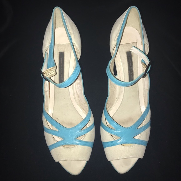 Narciso Rodriguez suede and leather heels, sz 38 - Picture 2 of 6